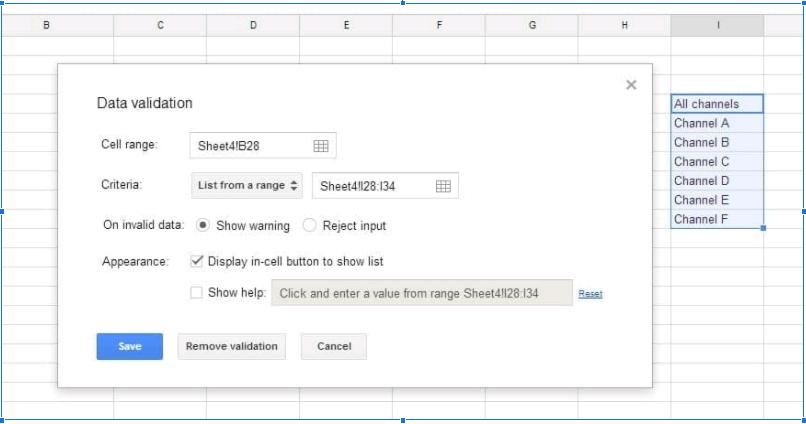 Thiết lập xác thực dữ liệu